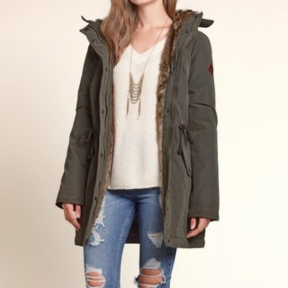 Hollister Jackets & Blazers - Hollister Green Parka